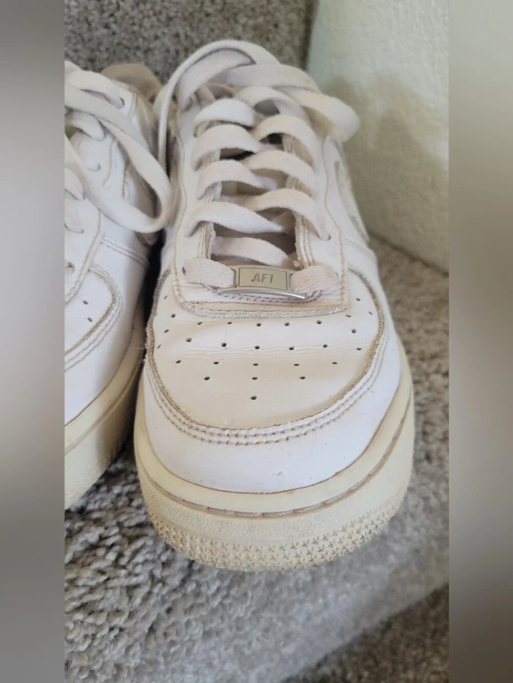 Nike  Air Force 1 '07 white leather sneakers Size 6Y